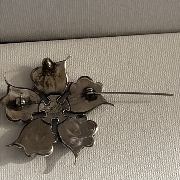 Vintage Signed Zuni Turquoise Silver Pin or Pendant - Rate Find! - Picture 5 of 9